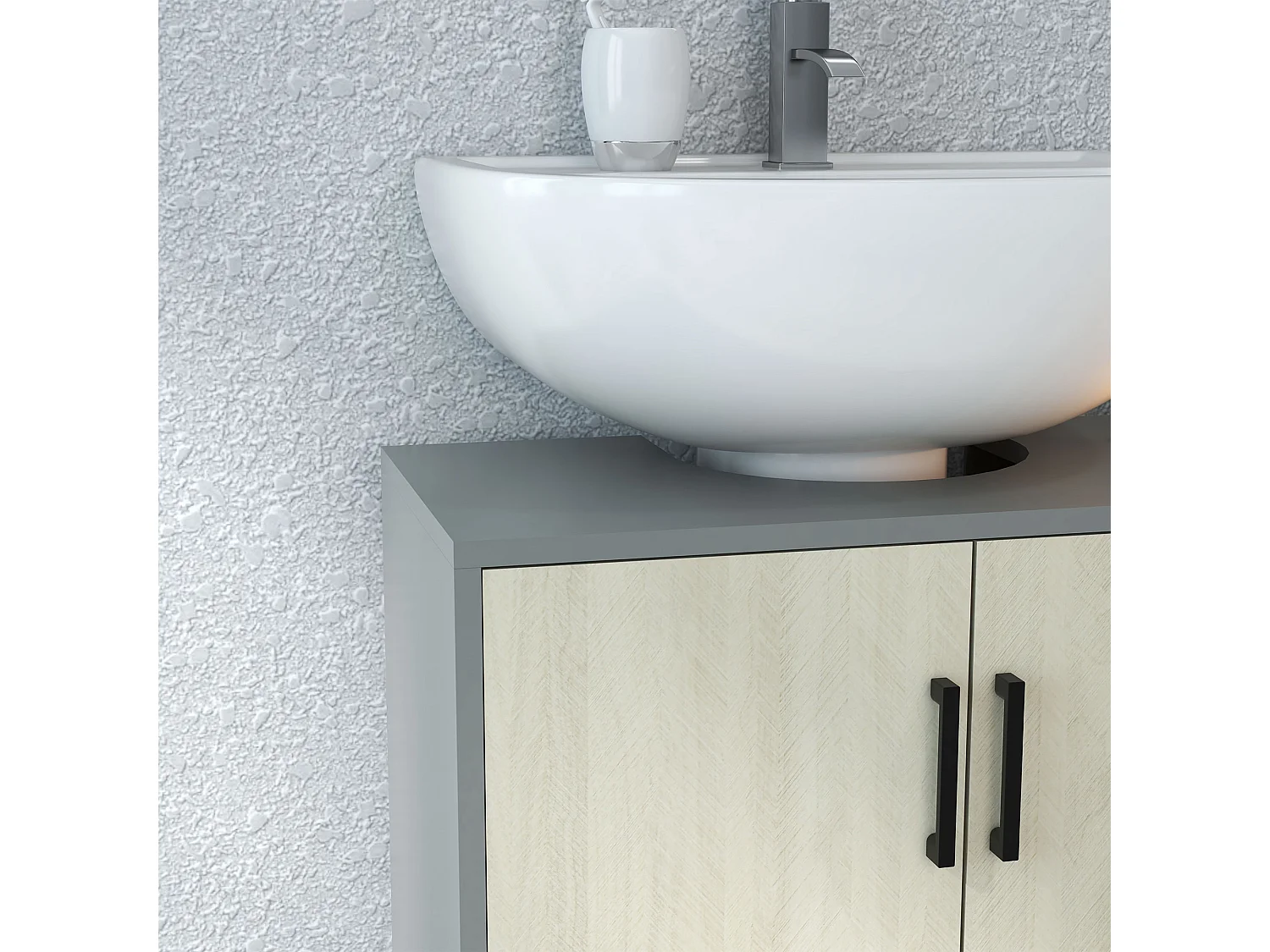 Mobile bagno sottolavabo con armadietto in truciolato