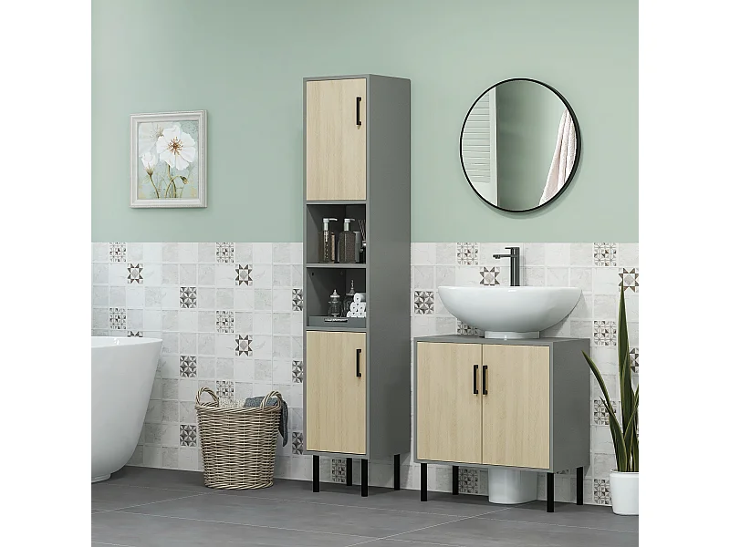 Mobile bagno sottolavabo con armadietto in truciolato