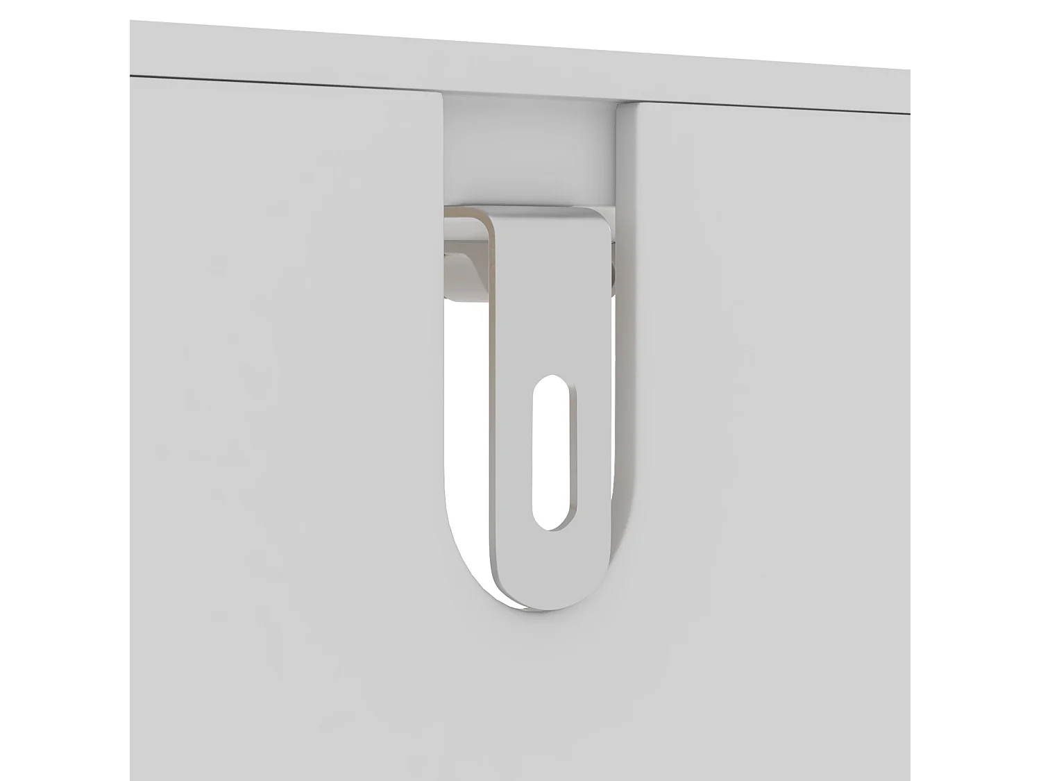 Mobile sottolavabo con 2 ante a pressione in legno bambù e mdf bianco