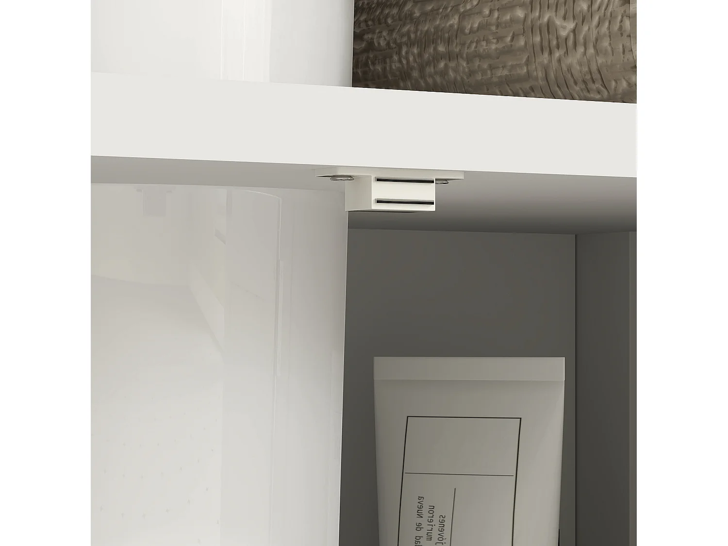 Mobile sottolavabo con ripiano e armadietto 2 ante bianco