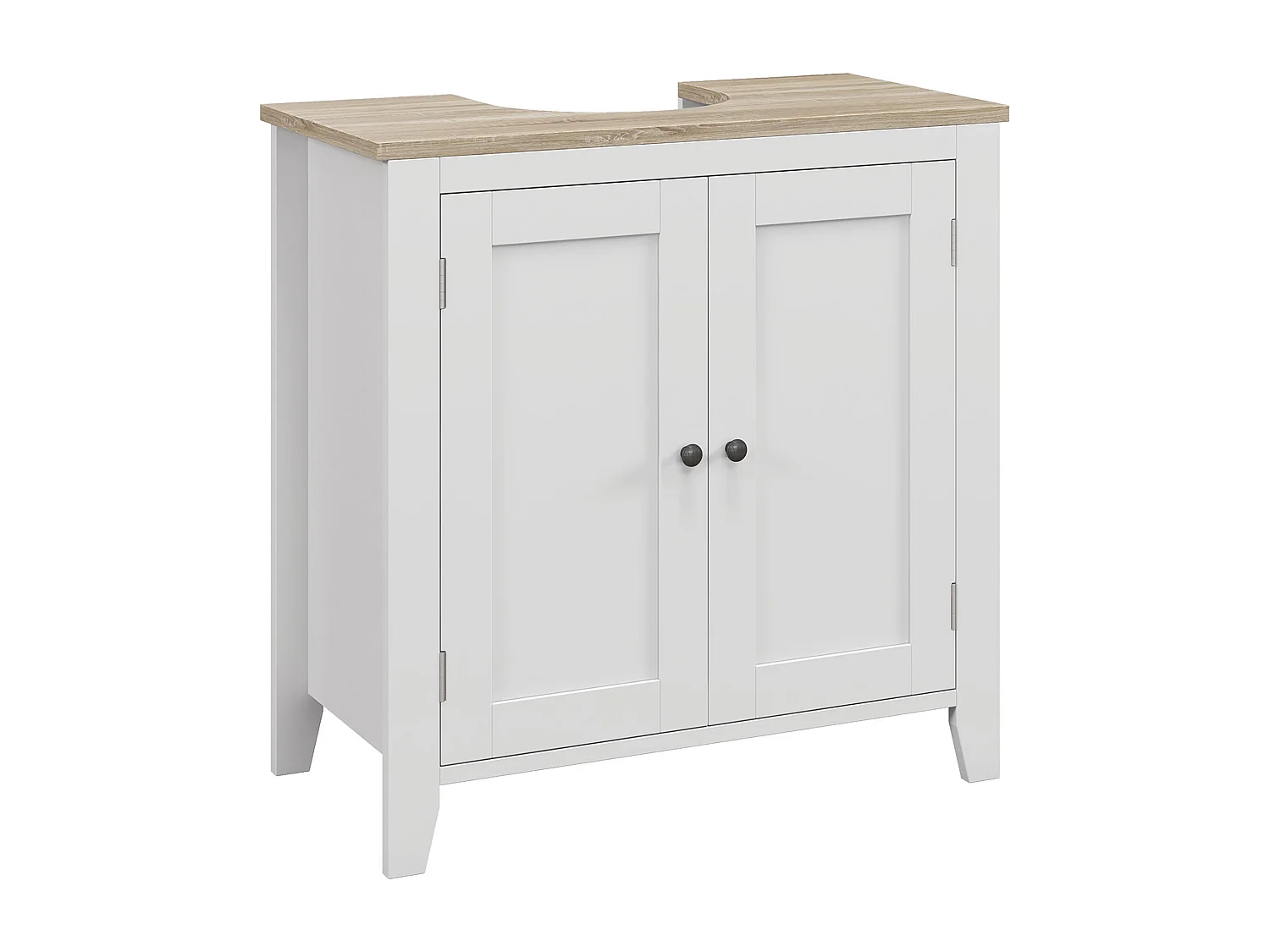 Mobile sottolavabo bagno a u con ripiano regolabile interno in mdf