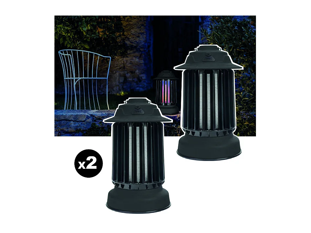 Lot de 2 pièges à moustique d'extérieur auto-nettoyant EZIlight® Mosquito Garden MG 10 Black