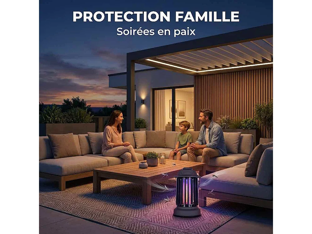 Lot de 2 pièges à moustique d'extérieur auto-nettoyant EZIlight® Mosquito Garden MG 10 Black