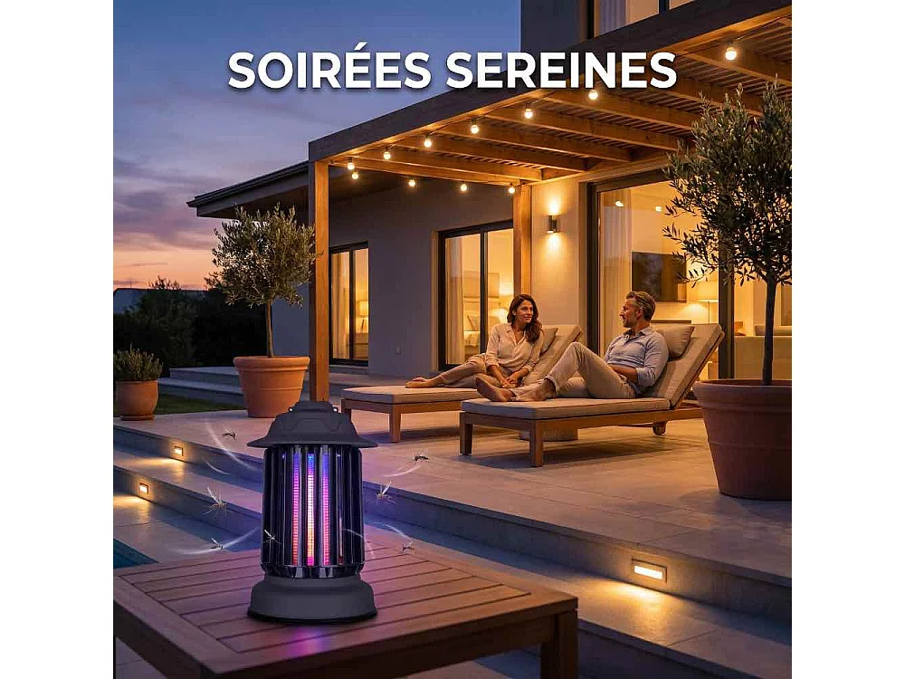 Lot de 2 pièges à moustique d'extérieur auto-nettoyant EZIlight® Mosquito Garden MG 10 Black