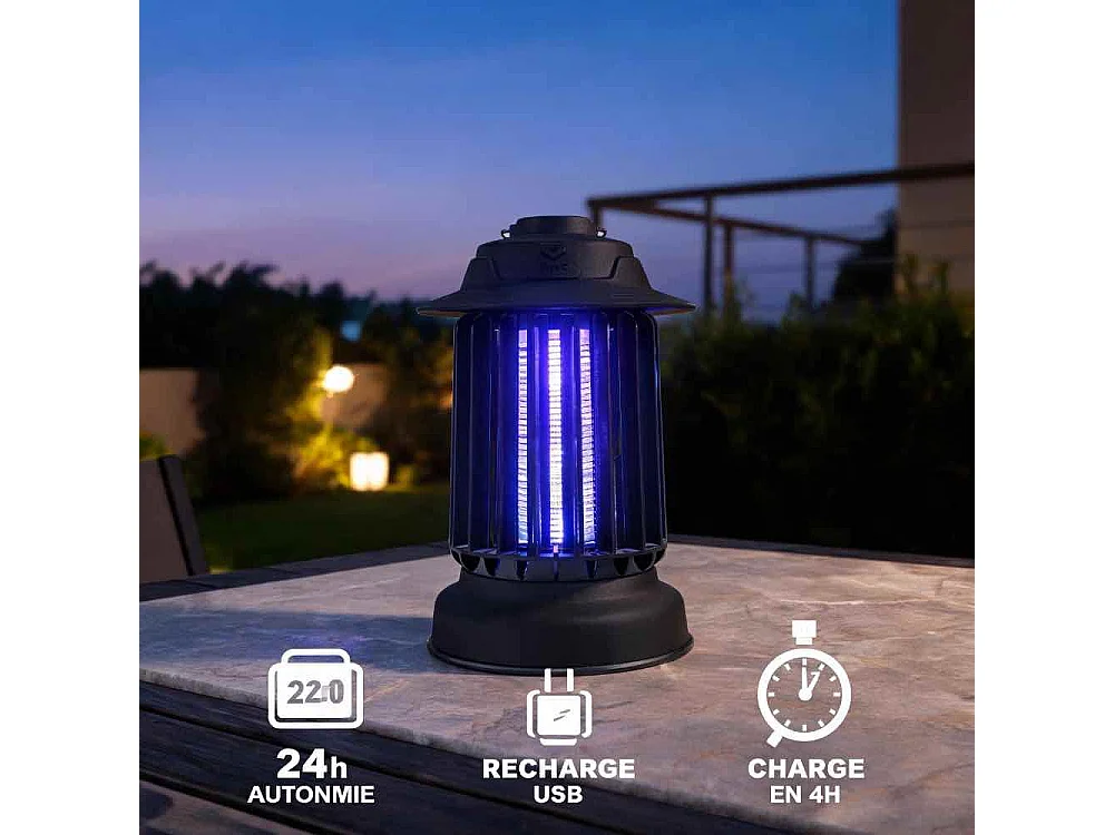 Lot de 2 pièges à moustique d'extérieur auto-nettoyant EZIlight® Mosquito Garden MG 10 Black