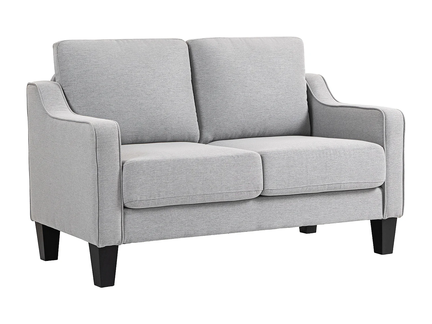 Divano 2 posti moderno in tessuto effetto lino grigio chiaro