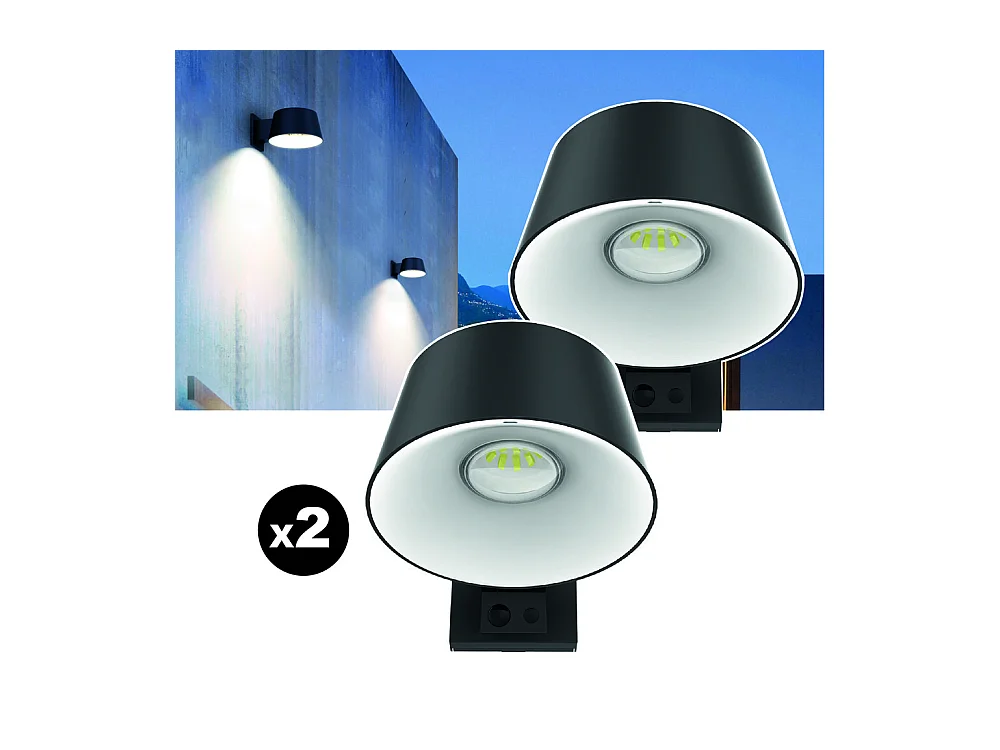 Lot de 2 lampes solaires EZIlight® Solar Wall S28