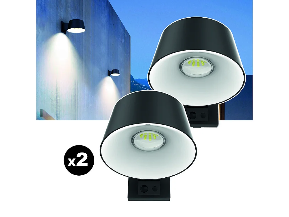 Lot de 2 lampes solaires EZIlight® Solar Wall S28