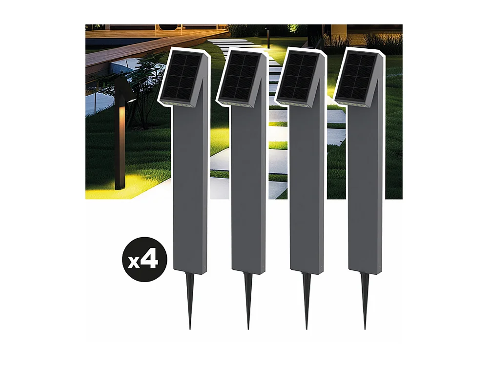 Lot de 4 lampes solaires EZIlight® Solar Way S15
