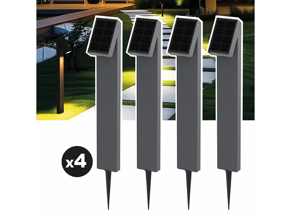 Lot de 4 lampes solaires EZIlight® Solar Way S15