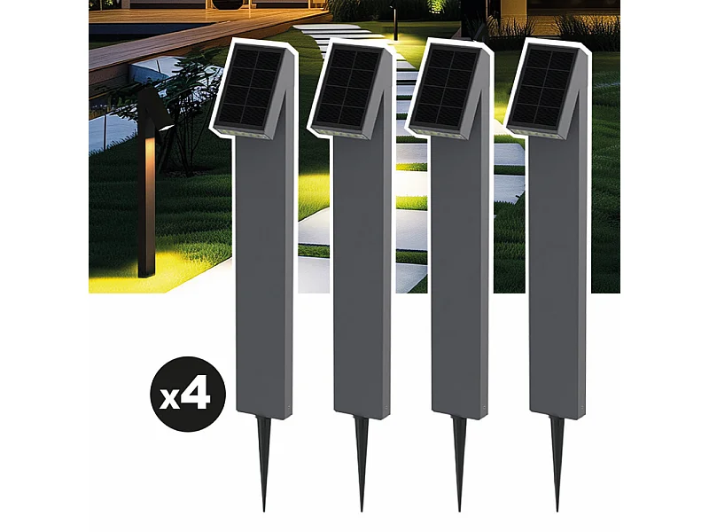 Lot de 4 lampes solaires EZIlight® Solar Way S15