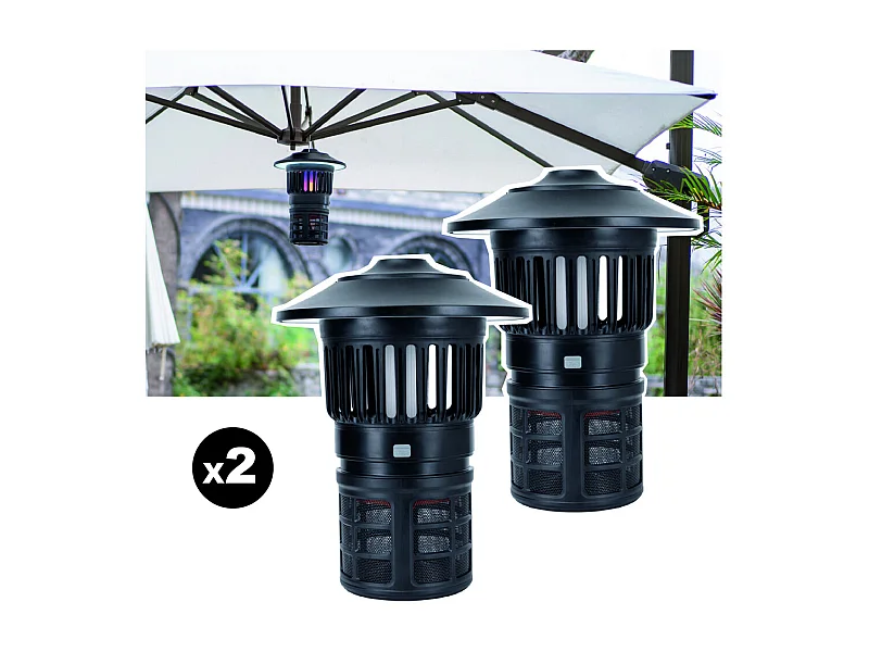 Lot de 2 pièges à moustique éclairant d'extérieur EZIlight® Mosquito Garden MG 30