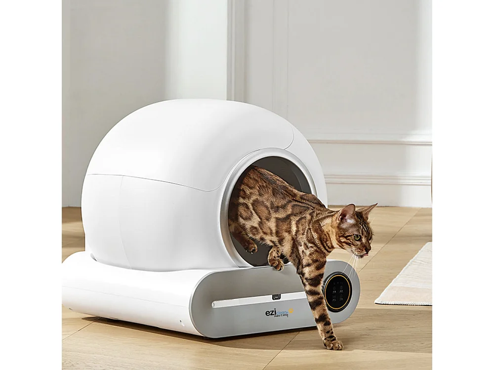 Arenero autolimpiante conectado eziclean CATBOT K8i blanco para gato – casa de baño inteligente e higiénica
