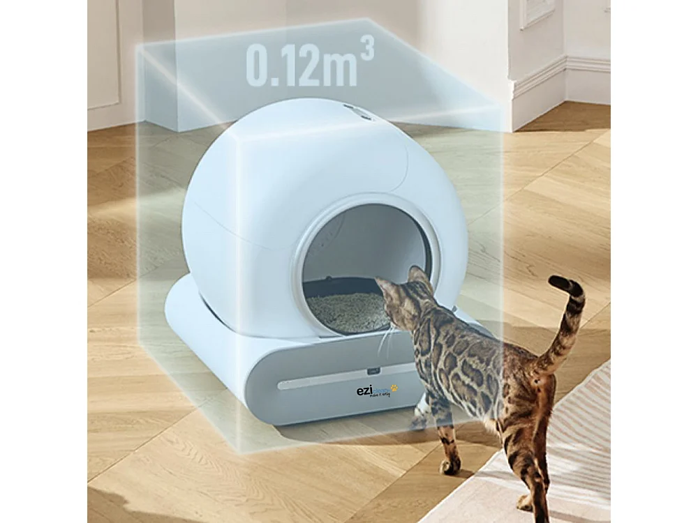 Arenero autolimpiante conectado eziclean CATBOT K8i blanco para gato – casa de baño inteligente e higiénica