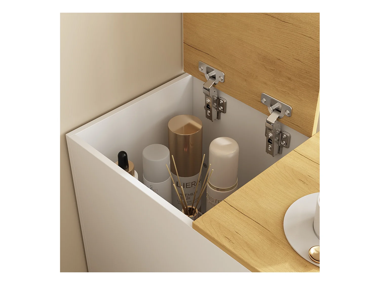 Table de Chevet Moderne avec 2 Tiroirs et 1 Porte pour Chambre et Salle de Séjour, 60 x 30 x 59.3 CM, Blanc