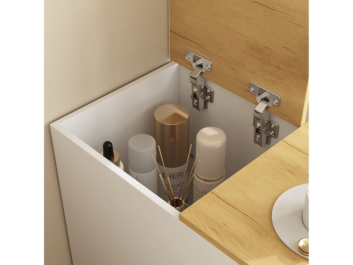 Table de Chevet Moderne avec 2 Tiroirs et 1 Porte pour Chambre et Salle de Séjour, 60 x 30 x 59.3 CM, Blanc