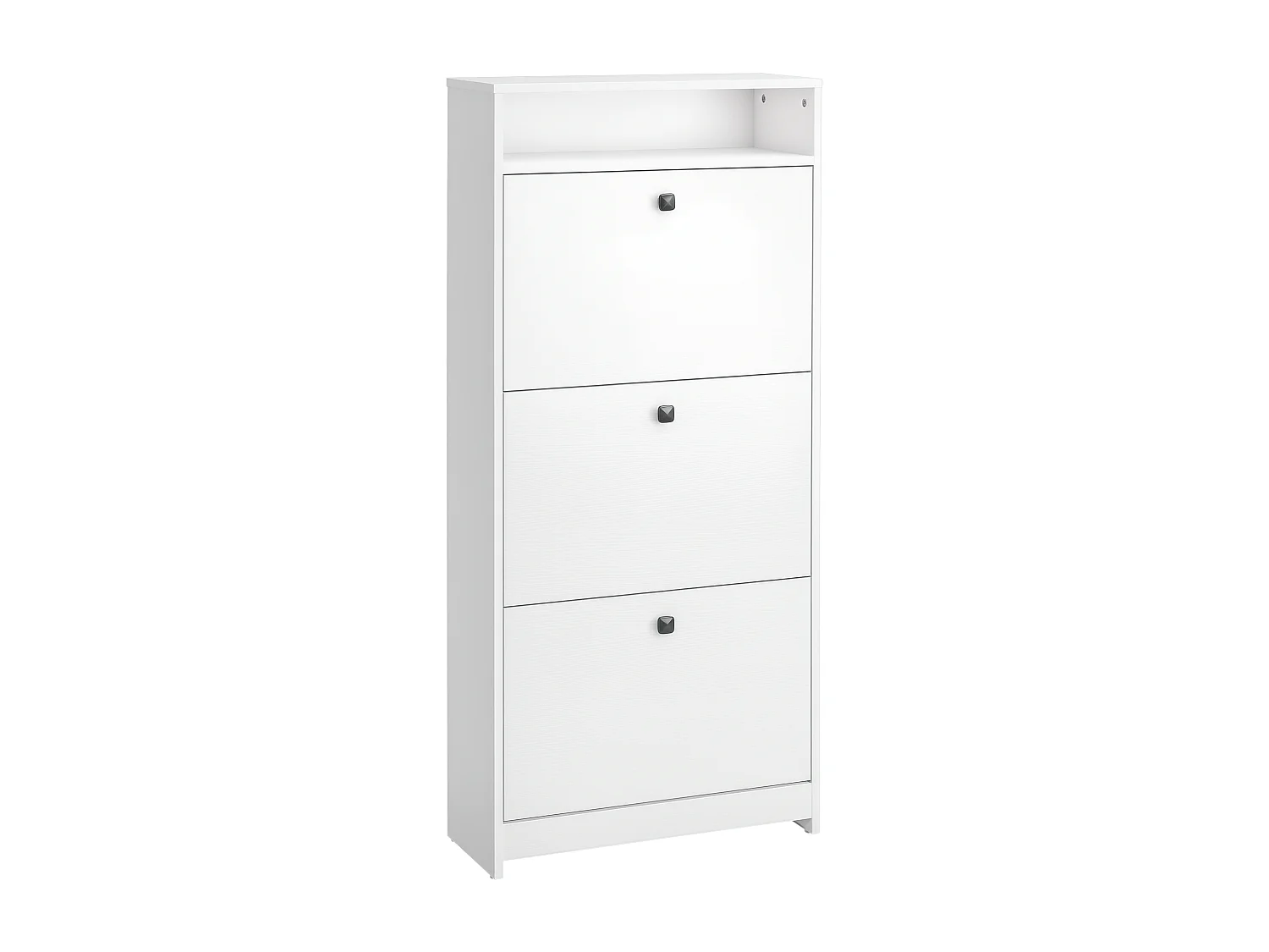 Scarpiera salvaspazio a 3 ante per 18 paia di scarpe in legno bianco