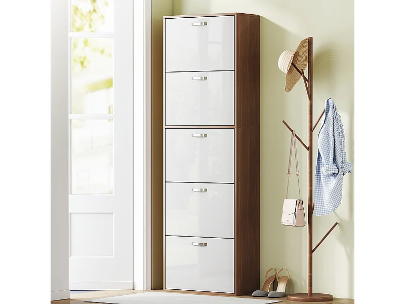 Mobile scarpiera in legno a 5 scomparti per 30 paia