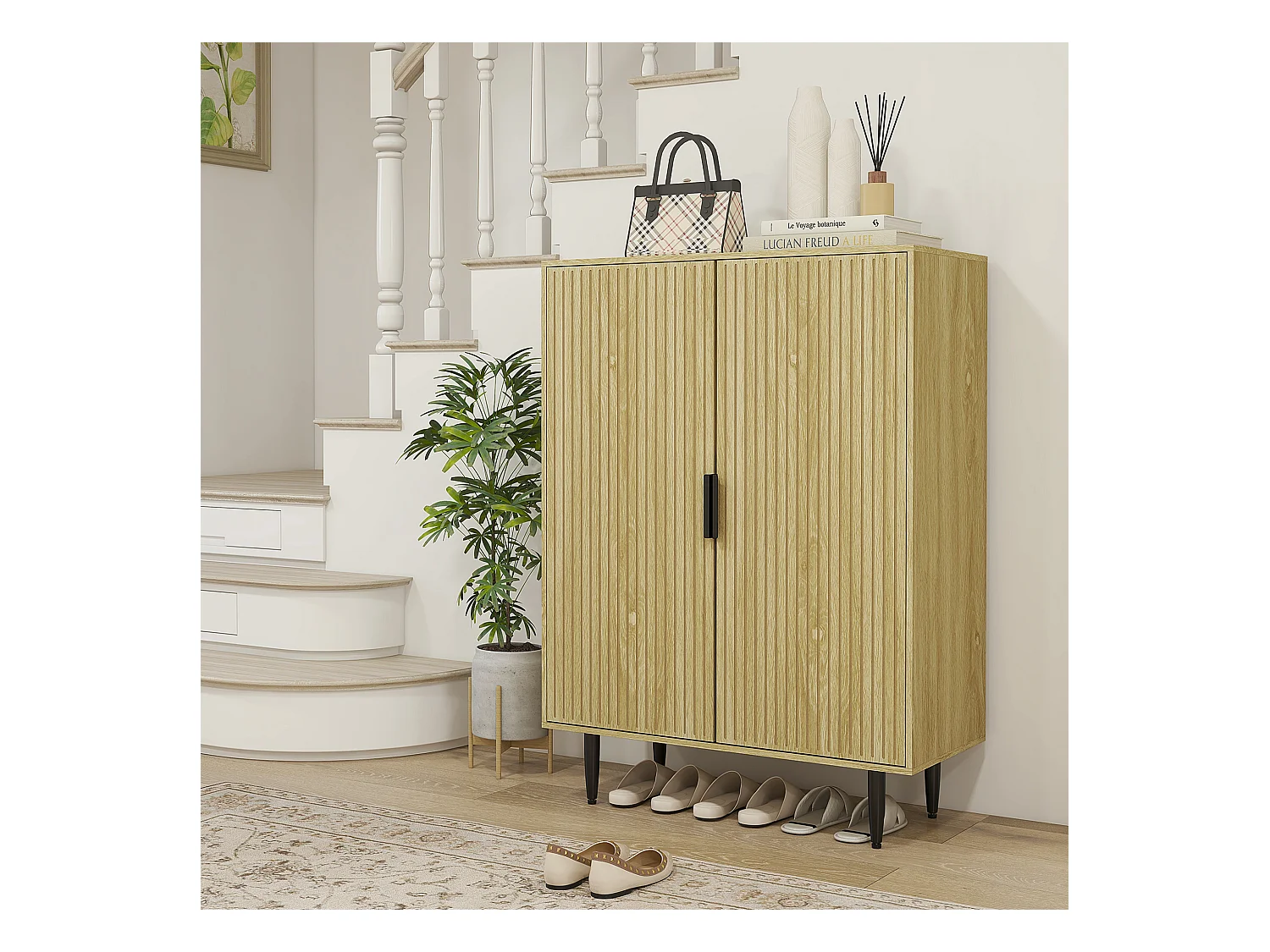 Scarpiera moderna per 15 paia di scarpe con 4 ripiani regolabili