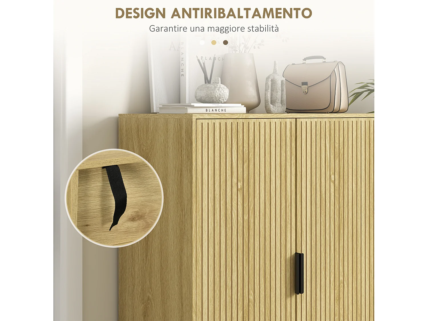 Scarpiera moderna per 15 paia di scarpe con 4 ripiani regolabili