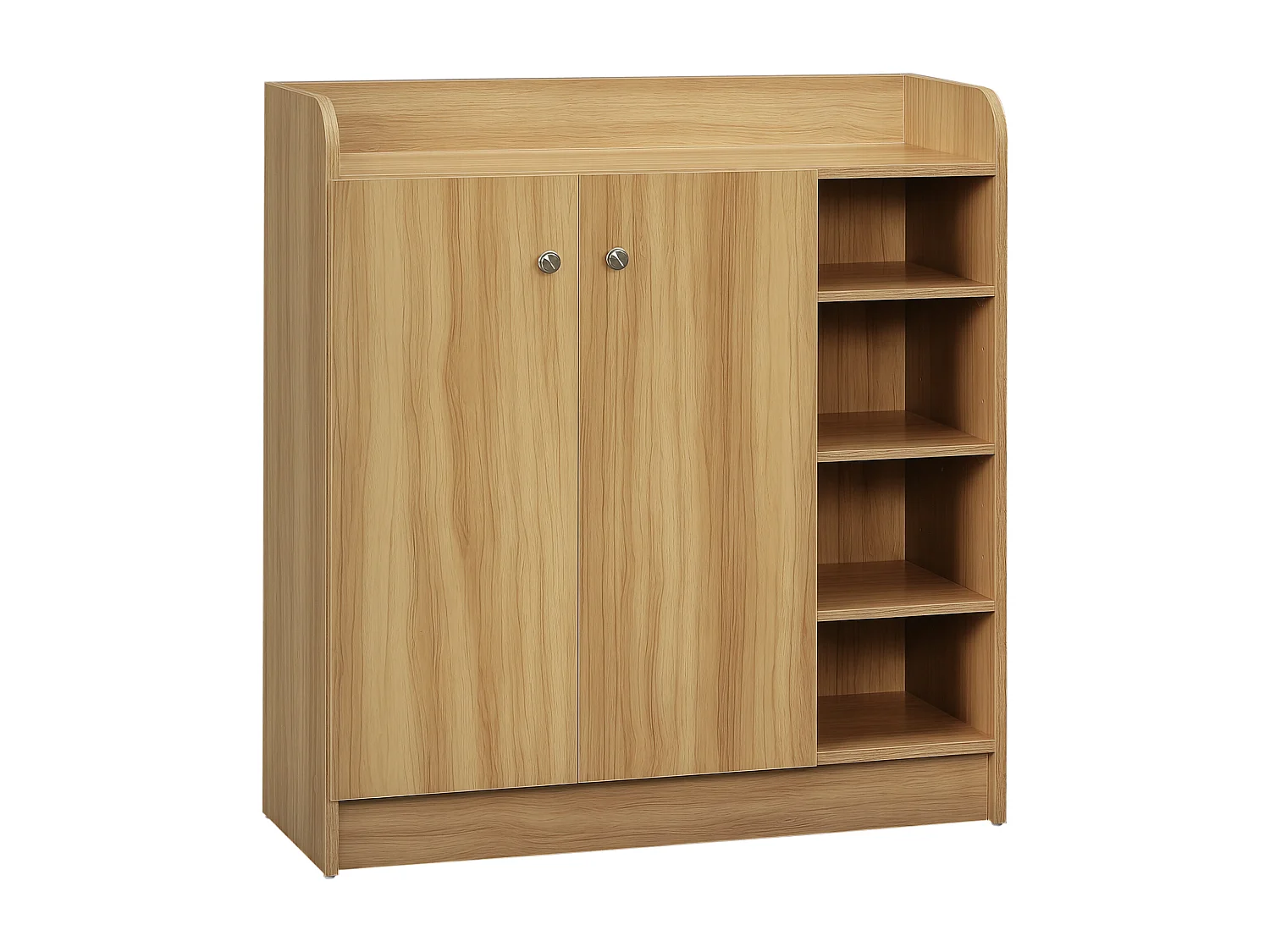 Armadio scarpiera salvaspazio e moderna in legno marrone chiaro