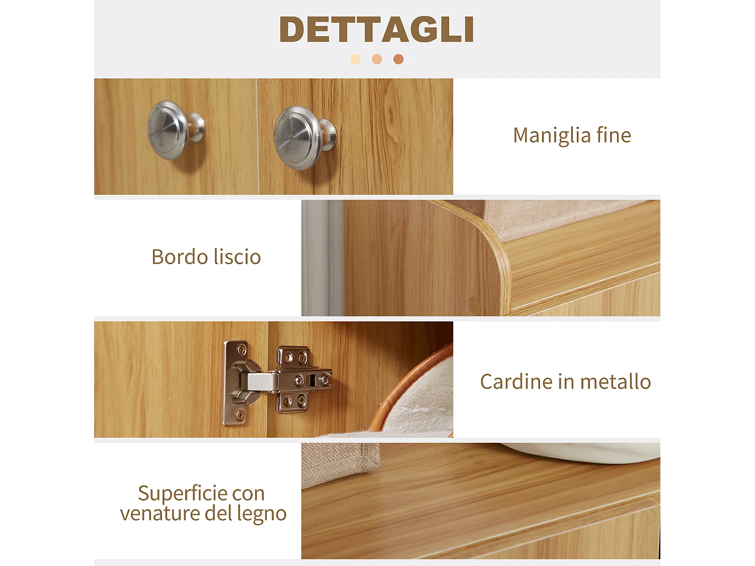 Armadio scarpiera salvaspazio e moderna in legno marrone chiaro