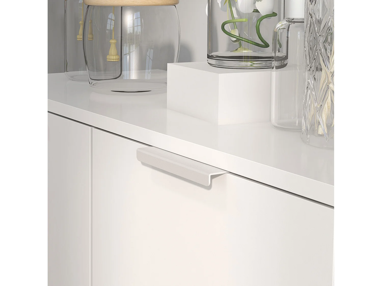 Mobile scarpiera per 15-20 paia di scarpe e 5 ripiani bianco lucido