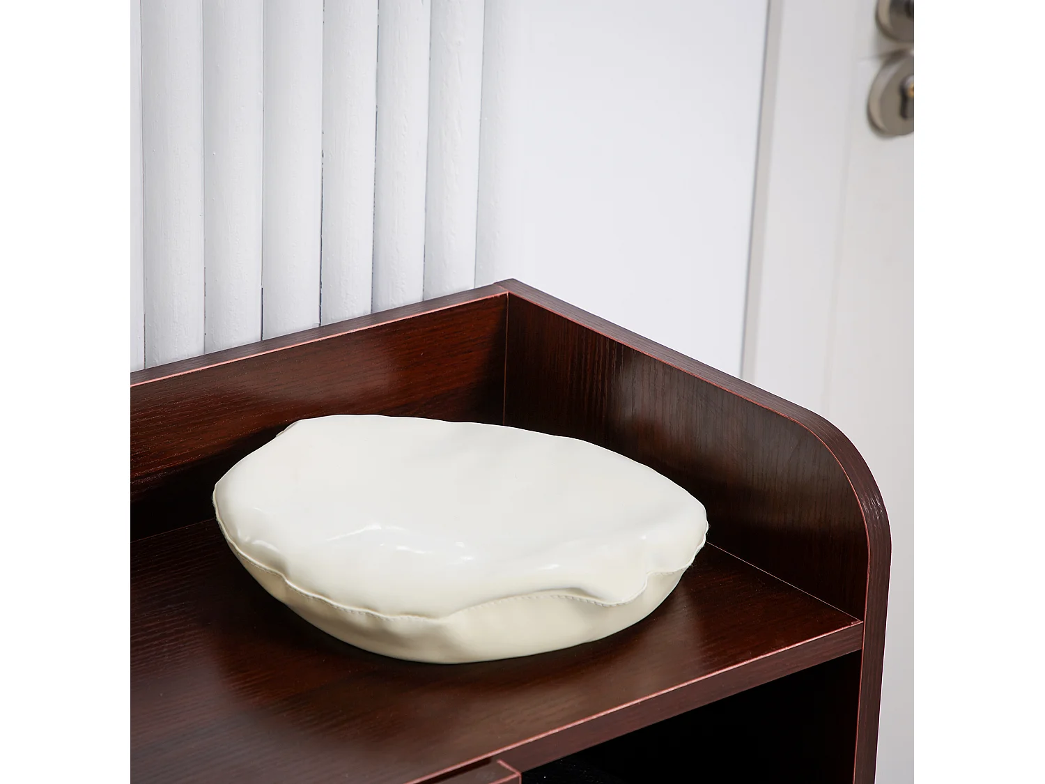 Armadio scarpiera salvaspazio e moderna in legno color caffè