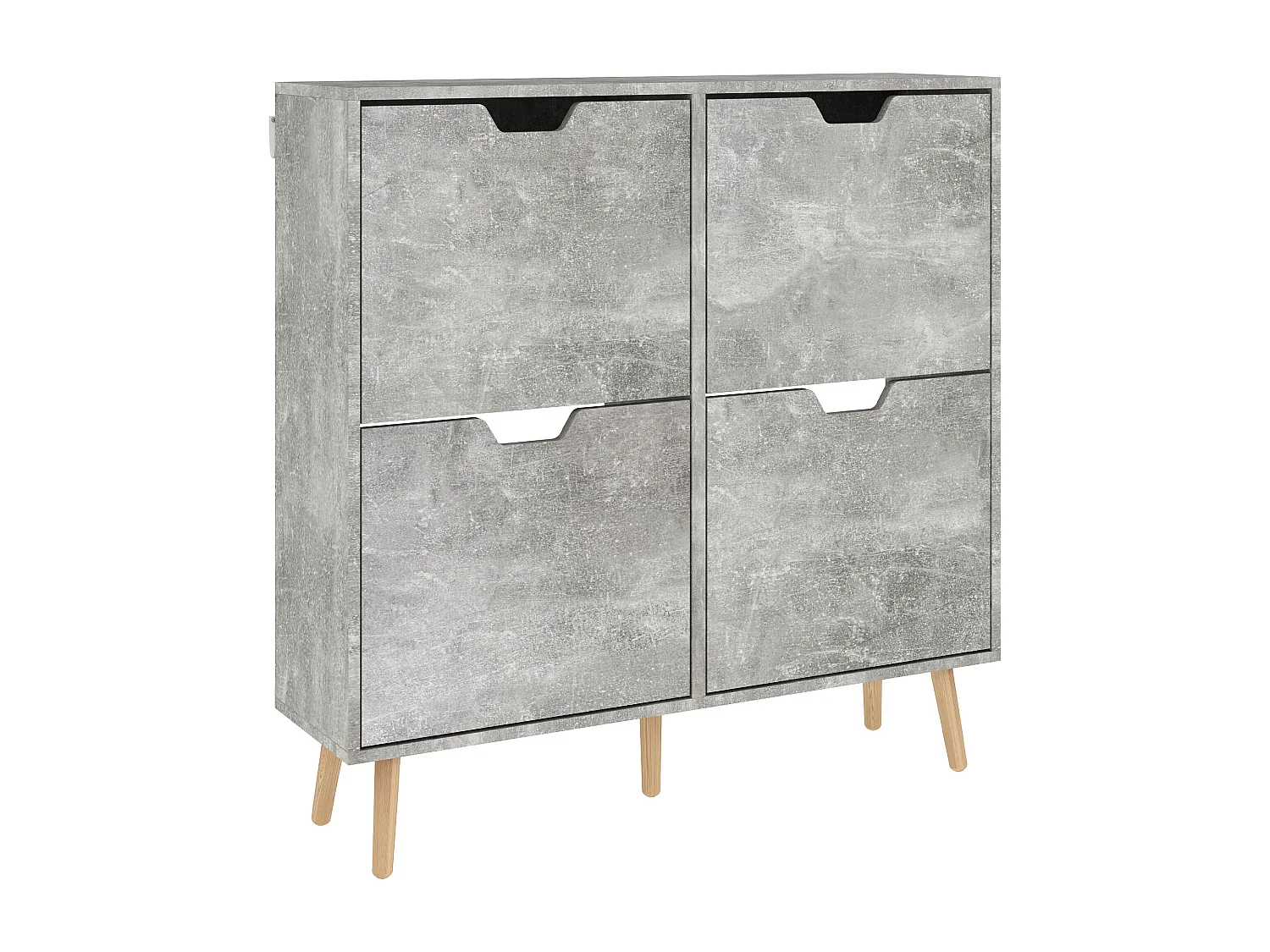 Mobile scarpiera con 4 cassetti ribaltabili in legno grigio