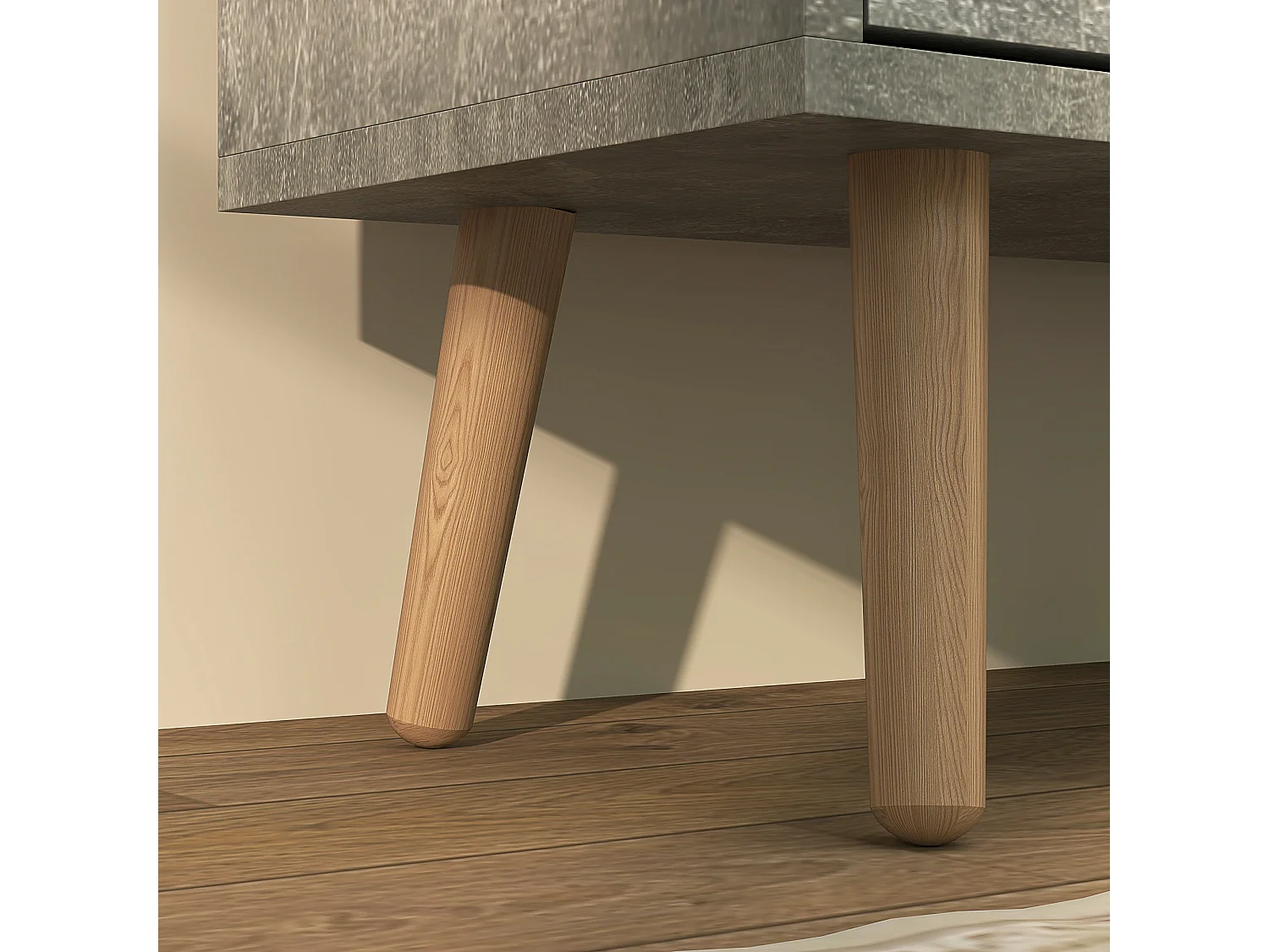 Mobile scarpiera con 4 cassetti ribaltabili in legno grigio