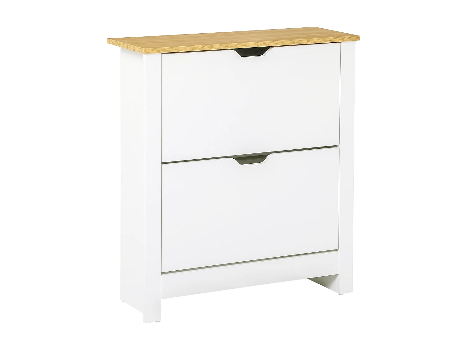 Scarpiera moderna con 2 ripiani regolabili rimovibili in legno bianco