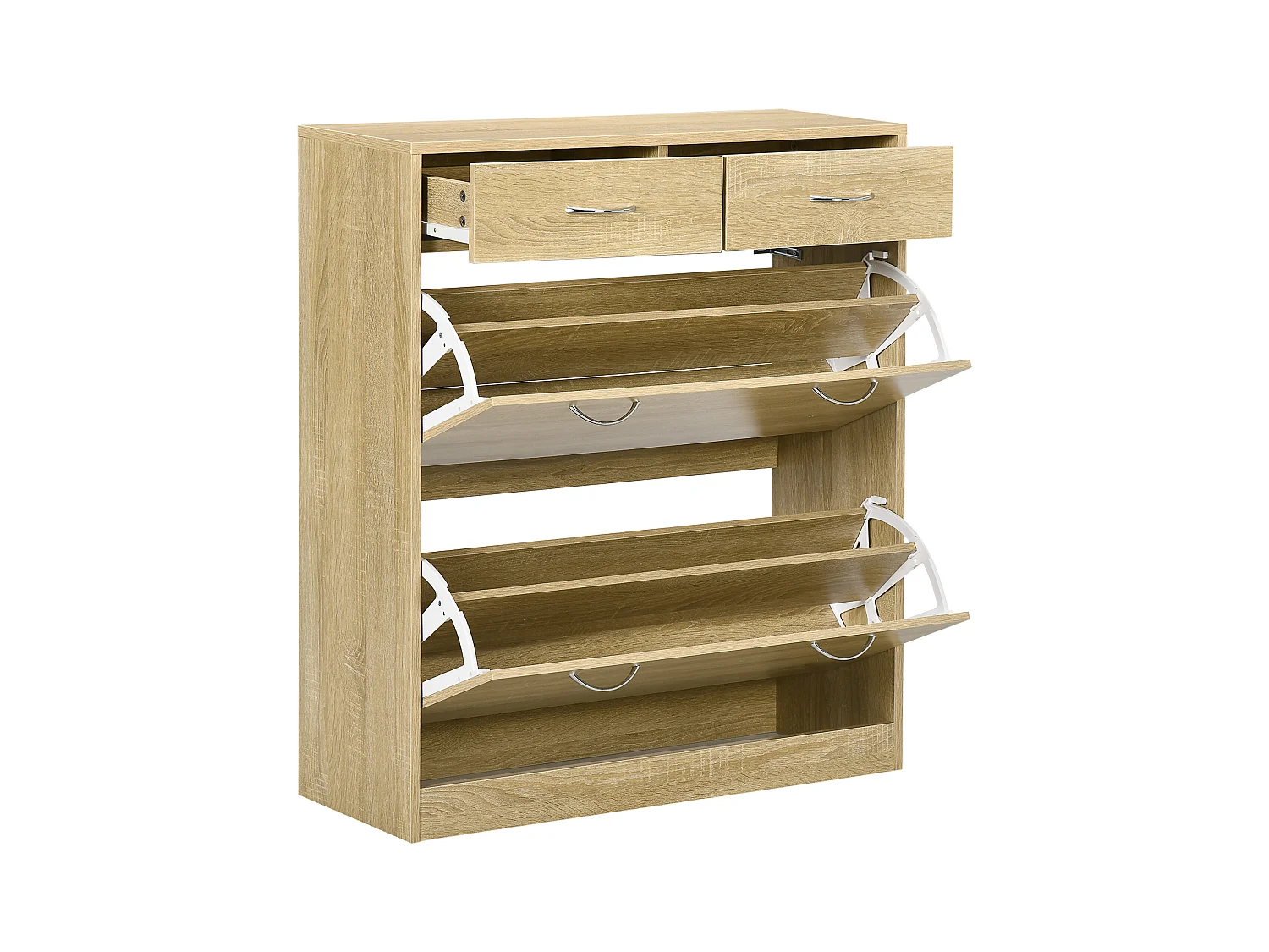 Mobile scarpiera con 2 ripiani interni regolabili e cassetti