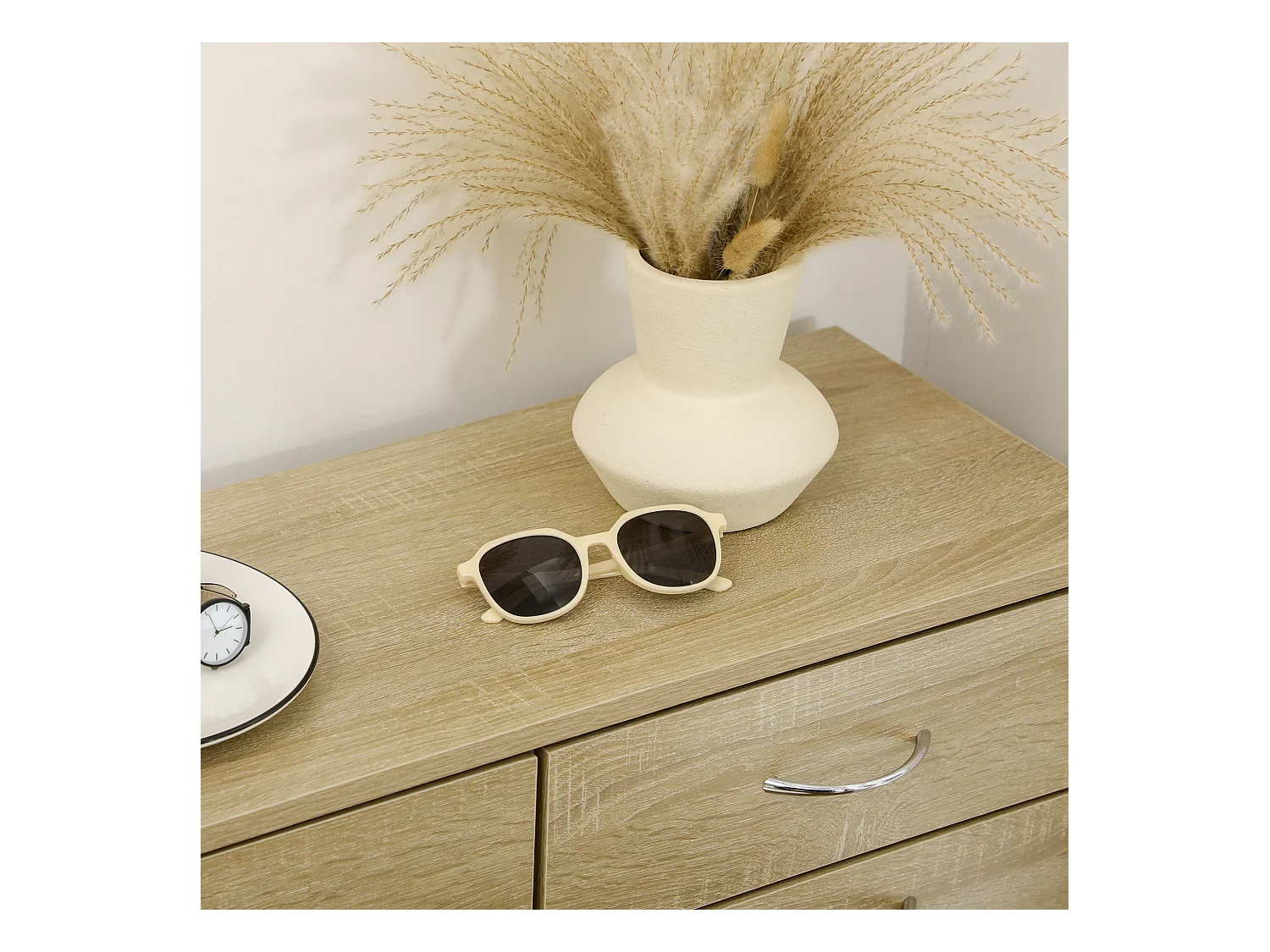 Mobile scarpiera con 2 ripiani interni regolabili e cassetti