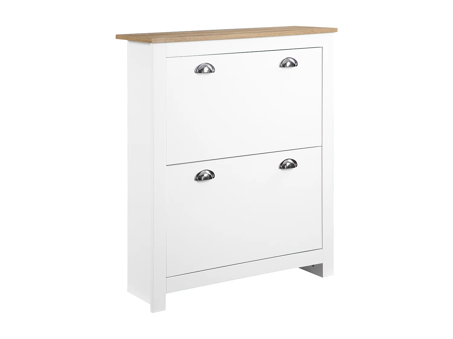 Scarpiera slim a 2 cassetti per 12 paia di scarpe bianco