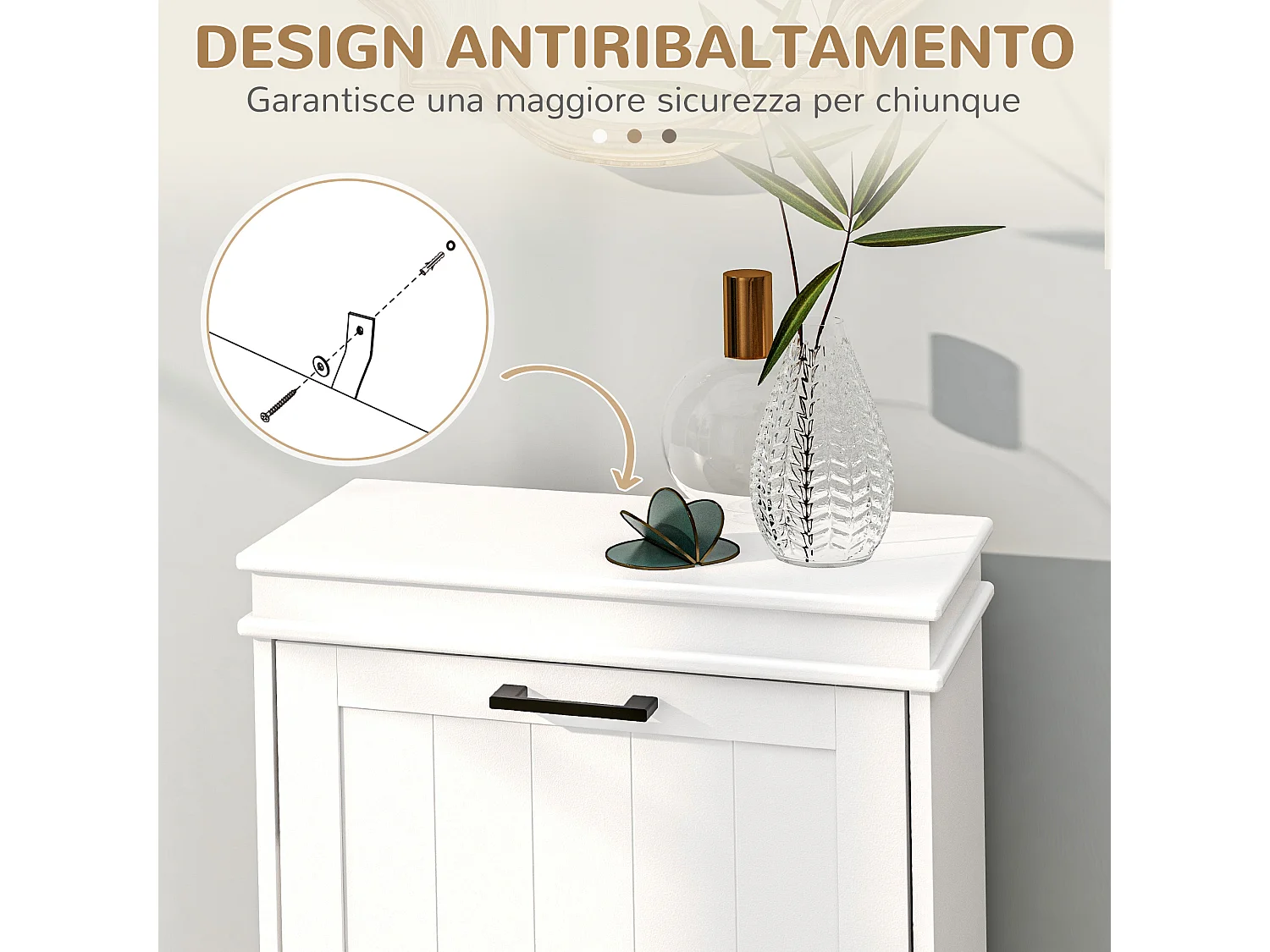 Scarpiera salvaspazio con 2 cassetti per 10 paia di scarpe bianco