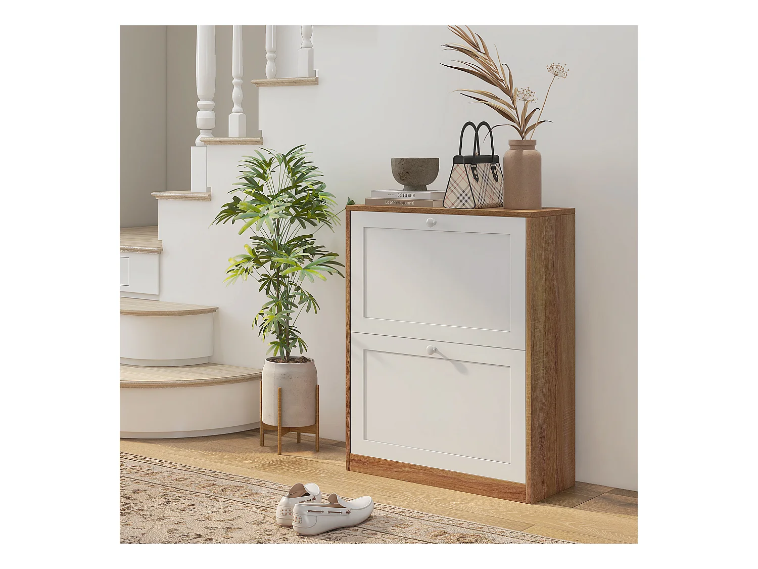 Scarpiera slim a 3 ripiani regolabili a 2 livelli per 12 paia