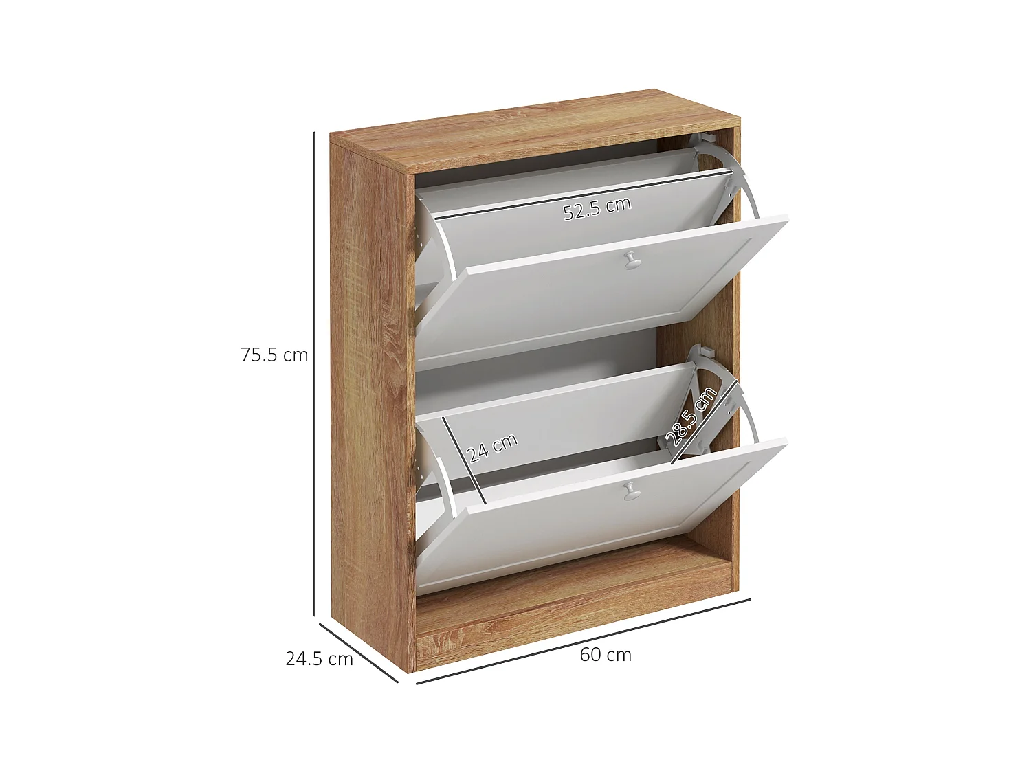 Scarpiera slim a 3 ripiani regolabili a 2 livelli per 12 paia