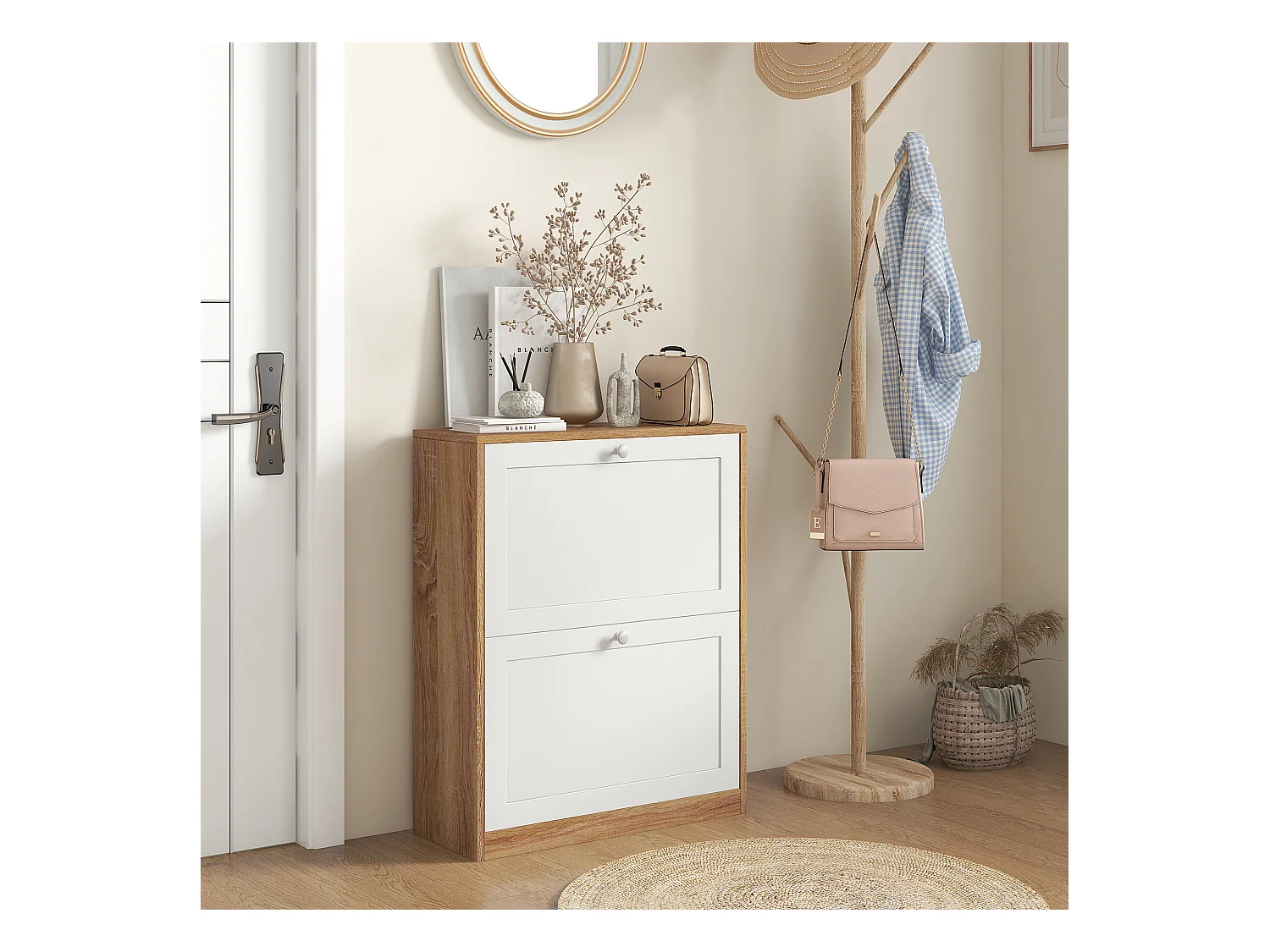 Scarpiera slim a 3 ripiani regolabili a 2 livelli per 12 paia