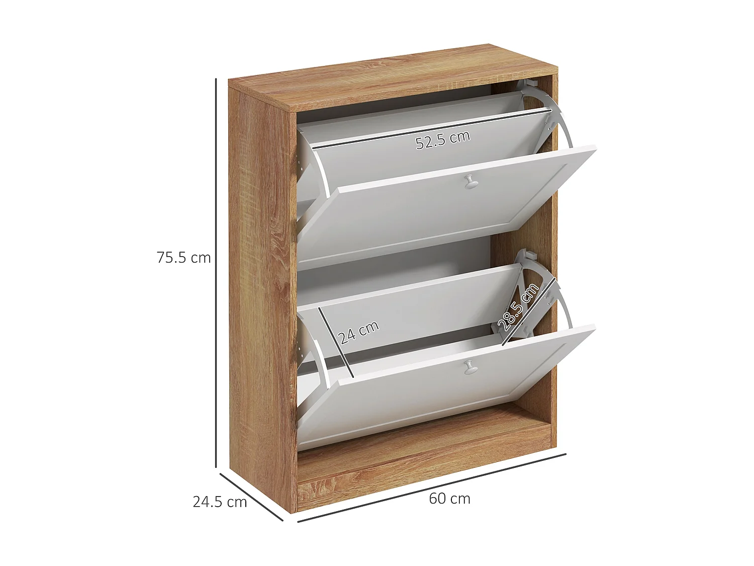 Scarpiera slim a 3 ripiani regolabili a 2 livelli per 12 paia