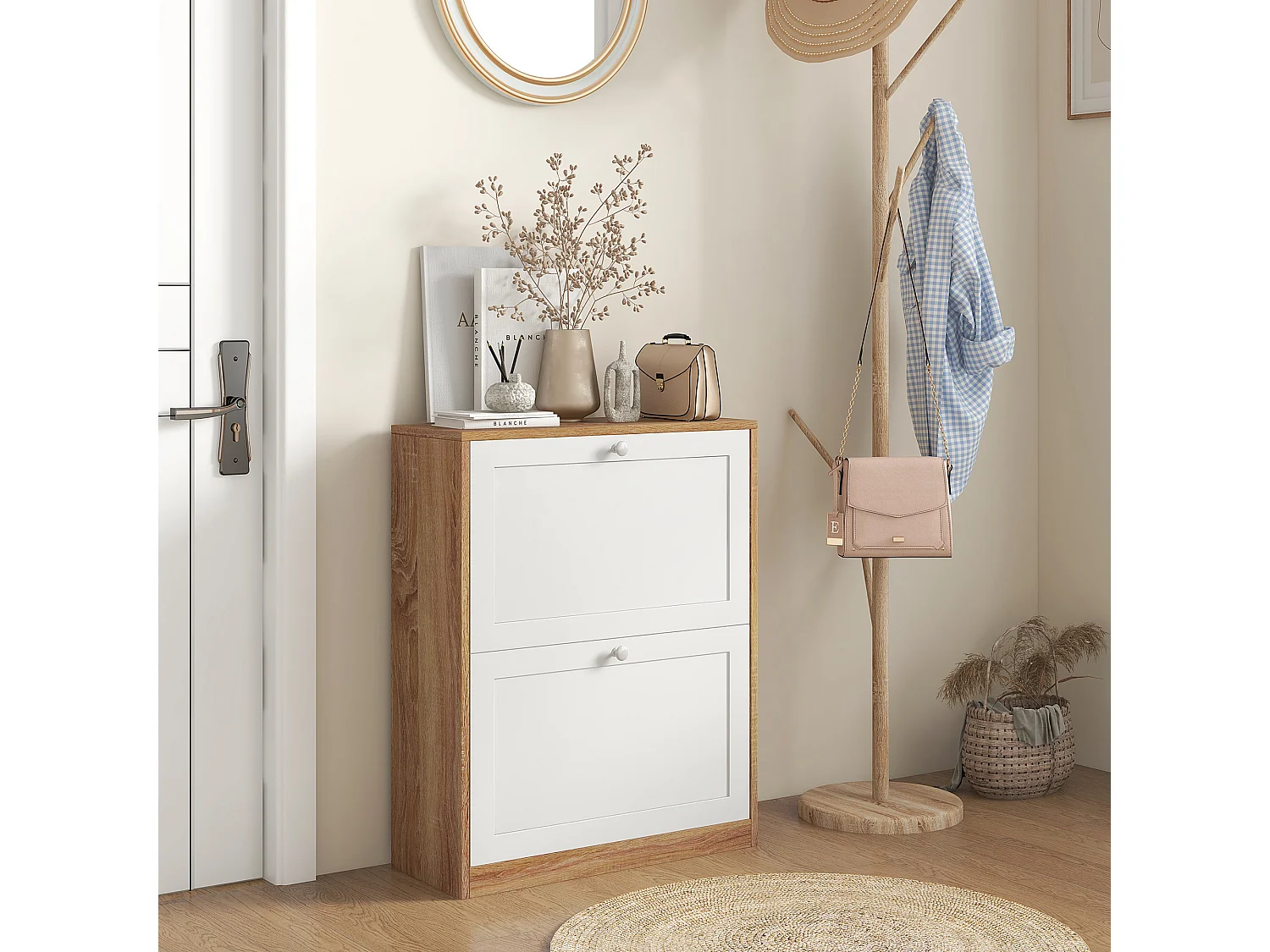 Scarpiera slim a 3 ripiani regolabili a 2 livelli per 12 paia