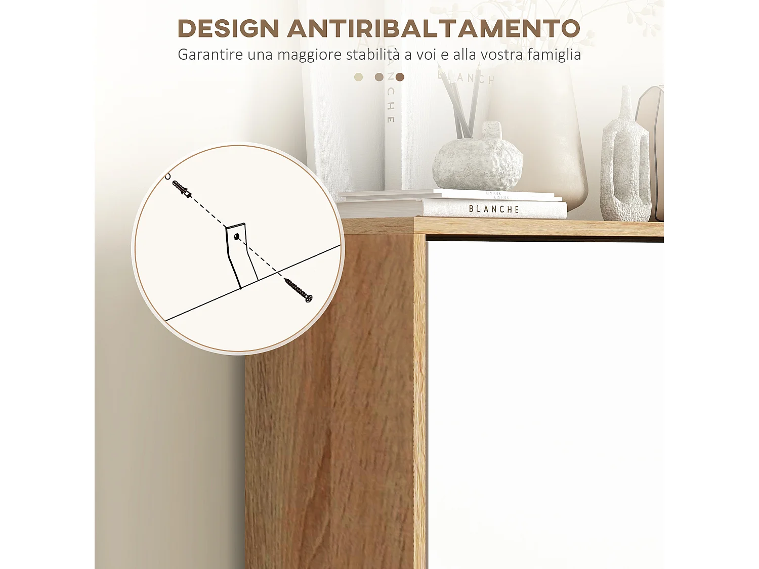 Scarpiera slim a 3 cassetti per 18-24 paia di scarpe bianco