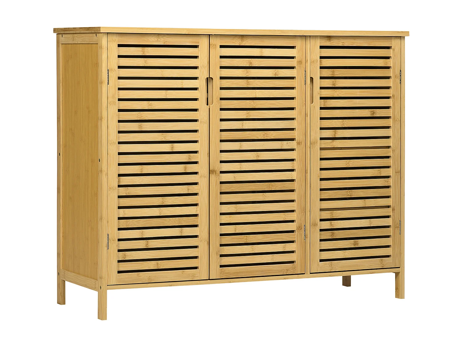 Mobile scarpiera a 8 ripiani su 3 livelli in bambù