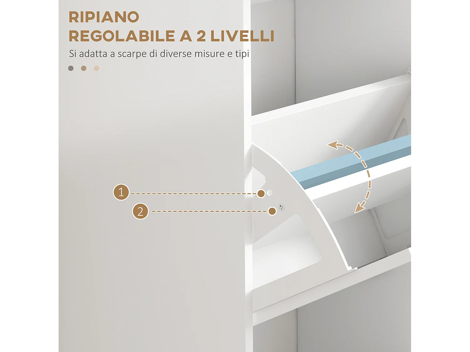 Scarpiera salvaspazio con 3 cassetti per 15 paia di scarpe bianco