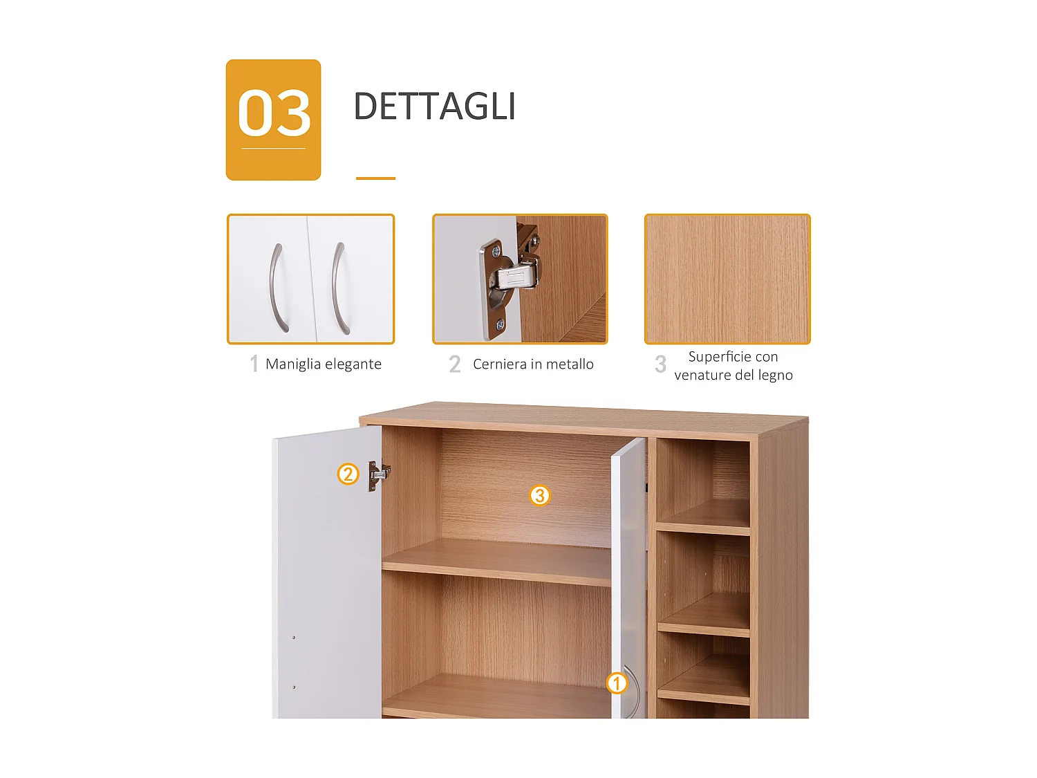 Scarpiera slim da parete con 2 ante e ripiani regolabili in legno