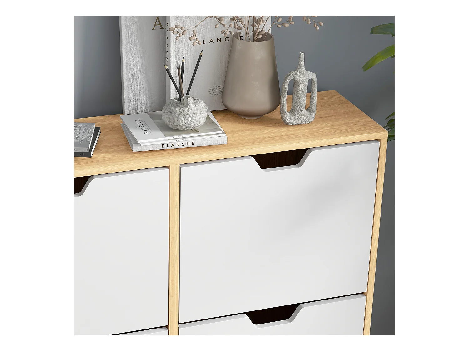 Mobile scarpiera a 4 cassetti e ripiani regolabili max 16 paia