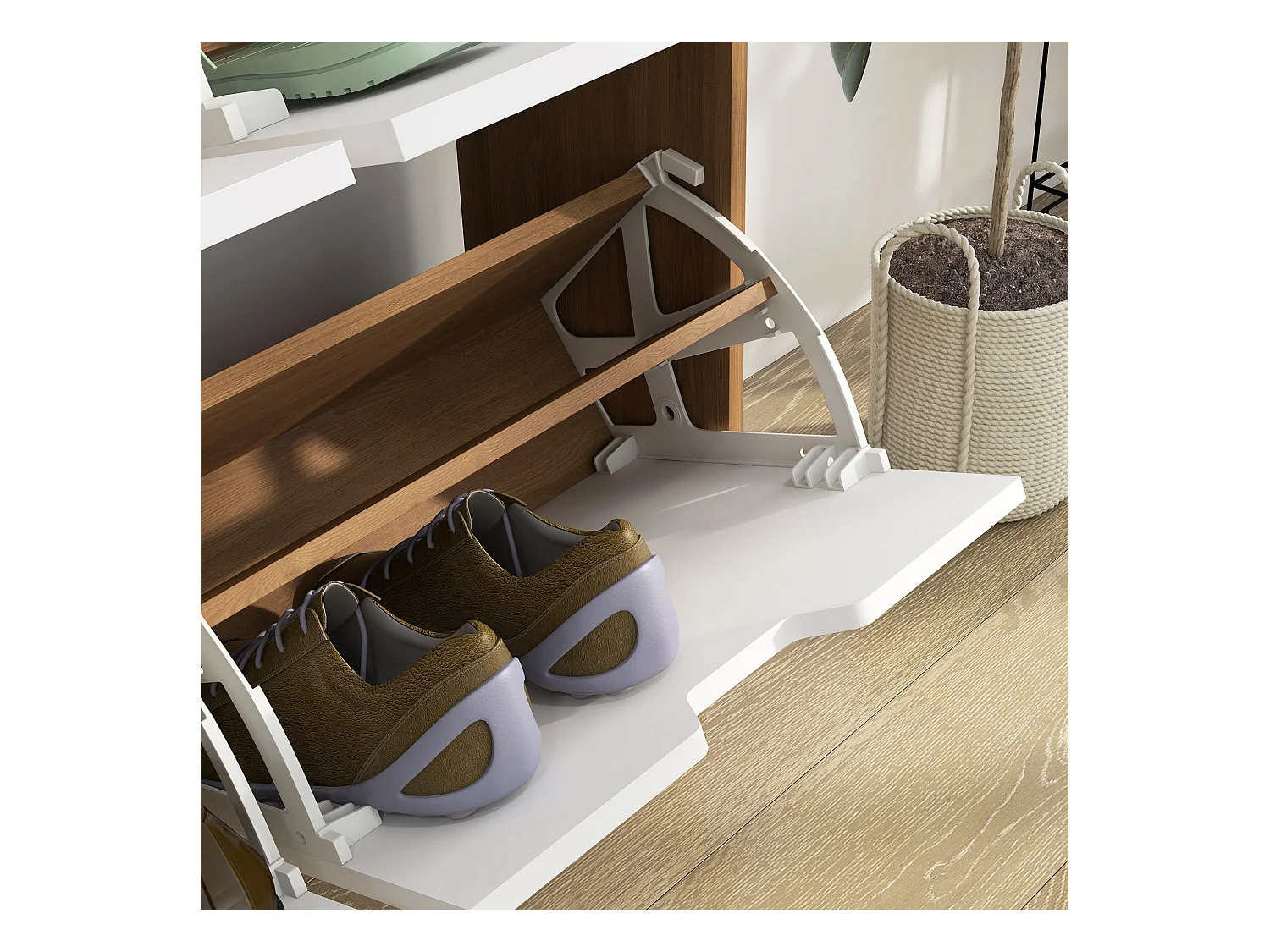 Mobile scarpiera a 4 cassetti e ripiani regolabili max 16 paia