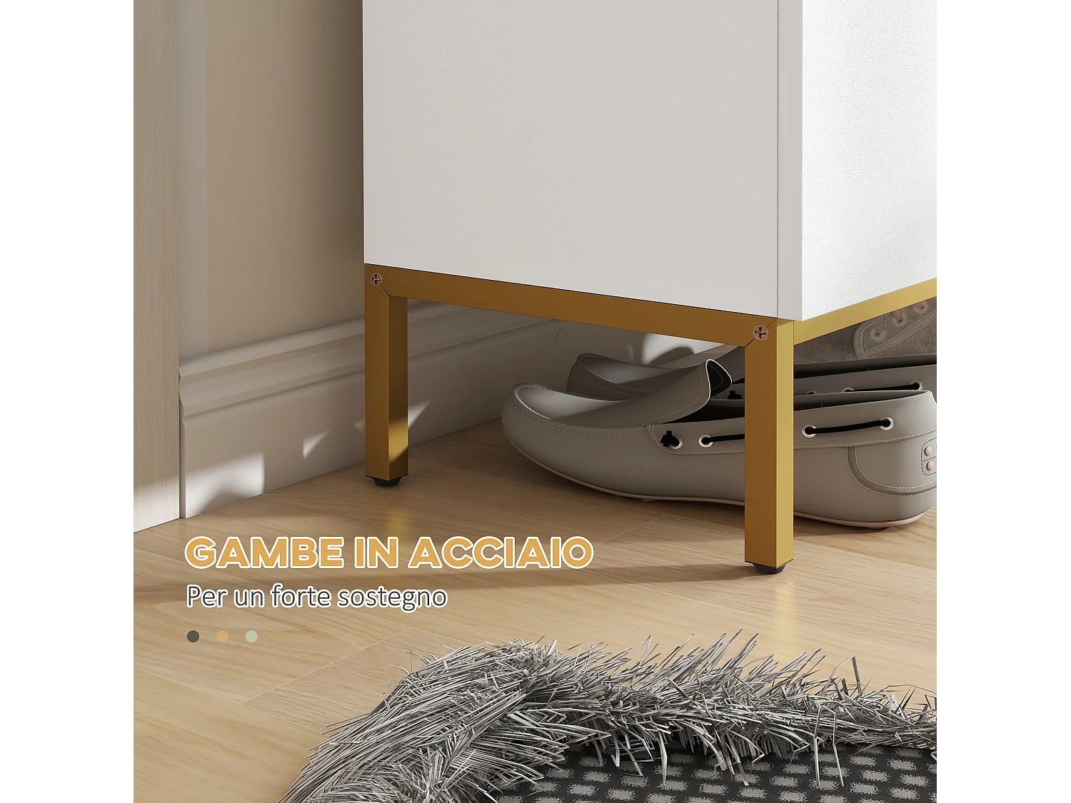 Scarpiera moderna per 15-20 paia di scarpe e ripiani regolabili bianco