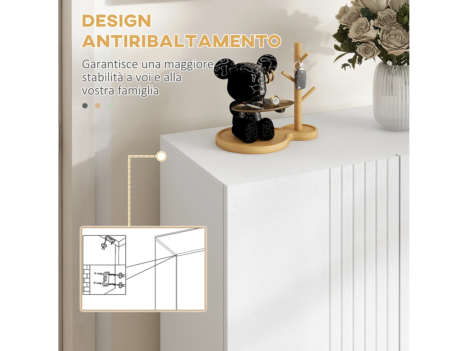 Scarpiera moderna per 15-20 paia di scarpe e ripiani regolabili bianco