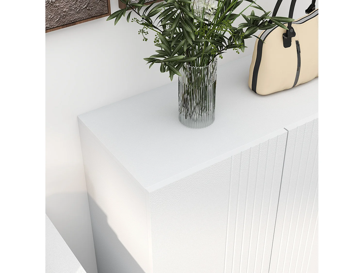 Scarpiera moderna per 15-20 paia di scarpe e ripiani regolabili bianco