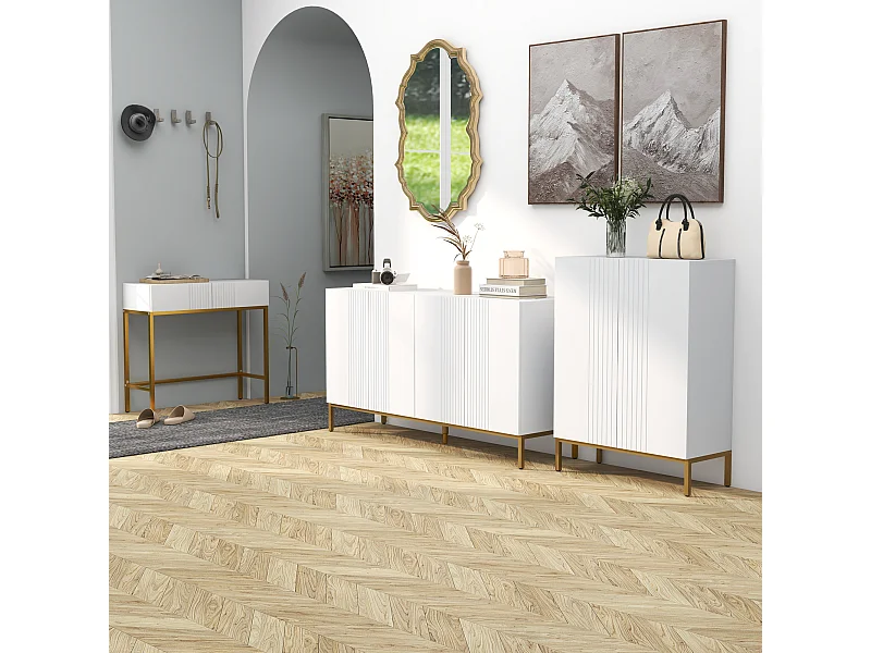 Scarpiera moderna per 15-20 paia di scarpe e ripiani regolabili bianco